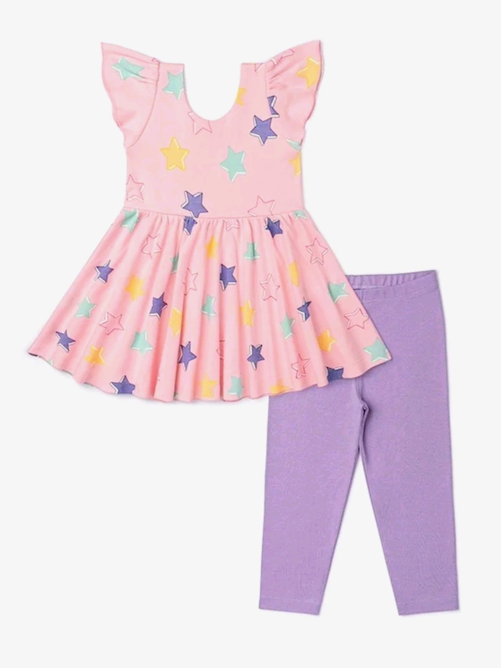 Monica + Andy | Stars Organic Cotton Dress + Pants Set